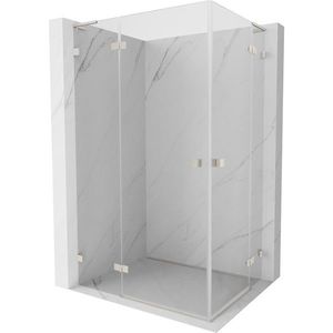 MEXEN/S Lunar L Duo sprchový kout dveře křídlové 120 x 105, transparent, nikl kartáčovaný 834L-120L-105P-97-00 obraz