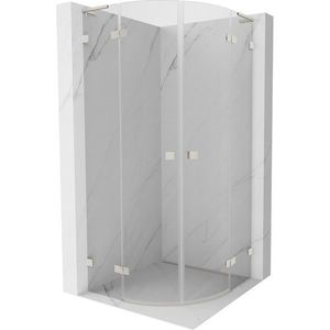 MEXEN/S Lunar L sprchový kout čtvrtkruh křídlový 100 x 100, transparent, nikl kartáčovaný 833L-100L-100P-97-00 obraz