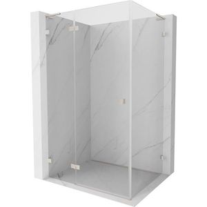 MEXEN/S Lunar L sprchový kout dveře křídlové levá 100 x 80, transparent, nikl kartáčovaný 834L-100-080-97-00-L obraz