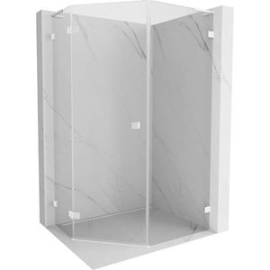 MEXEN/S Lunar L sprchový kout pětiboký křídlový levá 80 x 90, transparent, bílá 831L-080L-090P-20-00-L obraz