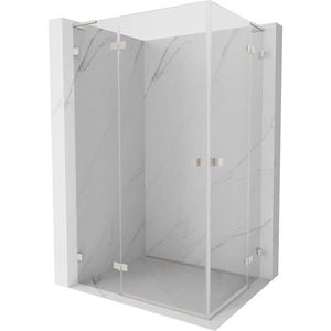 MEXEN/S Lunar L Duo sprchový kout dveře křídlové 105 x 95, transparent, nikl kartáčovaný 834L-105L-095P-97-00 obraz