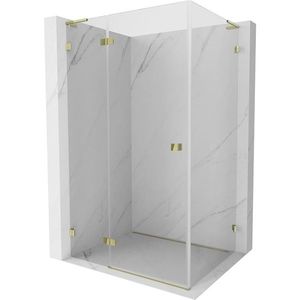 MEXEN/S Lunar L sprchový kout dveře křídlové levá 95 x 80, transparent, zlato 834L-095-080-50-00-L obraz
