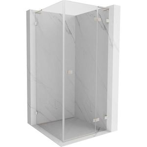MEXEN/S Lunar L sprchový kout dveře křídlové pravá 70 x 70, transparent, nikl kartáčovaný 834L-070-070-97-00-P obraz