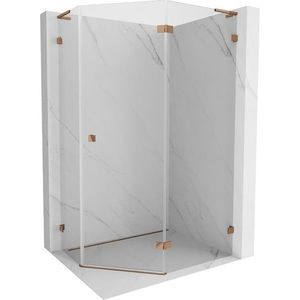 MEXEN/S Lunar L sprchový kout pětiboký křídlový pravá 80 x 90, transparent, růžové zlato 831L-080P-090L-60-00-P obraz