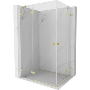 MEXEN/S Lunar Duo sprchový kout dveře křídlové 120 x 100, transparent, zlato kartáčovaná 834-120L-100P-55-00 obraz