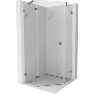 MEXEN/S Lunar sprchový kout pětiboký křídlový levá 90 x 90, transparent, růžové zlato 831-090L-090P-60-00-L obraz