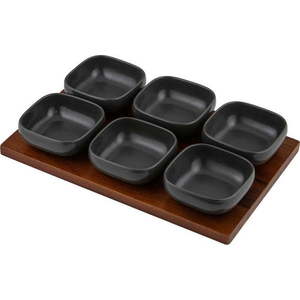 Antracitová porcelánová servírovací sada 6 ks Essentials – Ladelle obraz