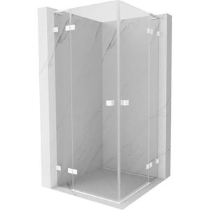 MEXEN/S Lunar L Duo sprchový kout dveře křídlové 80 x 80, transparent, bílá 834L-080L-080P-20-00 obraz