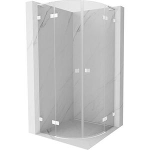 MEXEN/S Lunar L sprchový kout čtvrtkruh křídlový 80 x 80, transparent, bílá 833L-080L-080P-20-00 obraz
