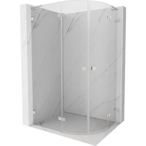 MEXEN/S Lunar L sprchový kout čtvrtkruh křídlový levá 90 x 70, transparent, nikl kartáčovaný 833L-090L-070P-97-00 obraz