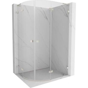 MEXEN/S Lunar L sprchový kout čtvrtkruh křídlový pravá 90 x 80, transparent, nikl kartáčovaný 833L-090P-080L-97-00 obraz