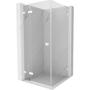 MEXEN/S Lunar L sprchový kout dveře křídlové levá 90 x 90, transparent, bílá 834L-090-090-20-00-L obraz