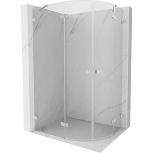 MEXEN/S Lunar sprchový kout čtvrtkruh křídlový levá 100 x 80, transparent, nikl kartáčovaný 833-100L-080P-97-00 obraz