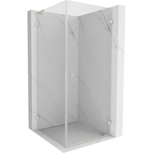MEXEN/S Lunar-B L sprchový kout dveře křídlové pravá 90 x 90, transparent, nikl kartáčovaný 832L-090-090-97-00-P obraz