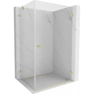 MEXEN/S Lunar-B L sprchový kout dveře křídlové pravá 95 x 80, transparent, zlato kartáčovaná 832L-095-080-55-00-P obraz