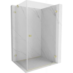 MEXEN/S Lunar-B L sprchový kout dveře křídlové pravá 95 x 90, transparent, zlato kartáčovaná 832L-095-090-55-00-P obraz