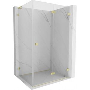 MEXEN/S Lunar-F L sprchový kout skládací dveře pravá 80 x 70, transparent, zlato kartáčovaná 836L-080-070-55-00-P obraz