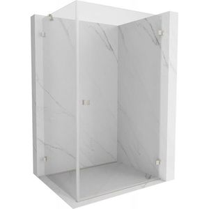 MEXEN/S Lunar-B L sprchový kout dveře křídlové pravá 95 x 90, transparent, nikl kartáčovaný 832L-095-090-97-00-P obraz