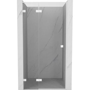 MEXEN/S Lunar L sprchové dveře křídlové levé 75, transparent, bílá 834L-075-000-20-00-L obraz