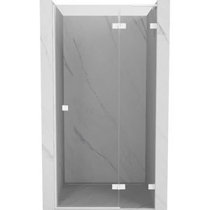 MEXEN/S Lunar L sprchové dveře křídlové pravé 75, transparent, bílá 834L-075-000-20-00-P obraz