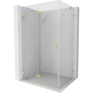 MEXEN/S Lunar-F sprchový kout skládací dveře levá 75 x 70, transparent, zlato kartáčovaná 836-075-070-55-00-L obraz