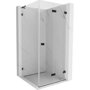 MEXEN/S Lunar-F L sprchový kout skládací dveře pravá 80 x 80, transparent, černá 836L-080-080-70-00-P obraz
