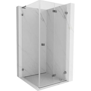 MEXEN/S Lunar-F L sprchový kout skládací dveře pravá 80 x 80, transparent, grafit metal 836L-080-080-95-00-P obraz