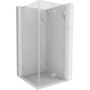 MEXEN/S Lunar-F L sprchový kout skládací dveře pravá 80 x 80, transparent, nikl kartáčovaný 836L-080-080-97-00-P obraz