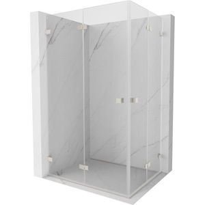 MEXEN/S Lunar-F Duo sprchový kout skládací dveře 90 x 80, transparent, nikl kartáčovaný 836-090L-080P-97-00 obraz