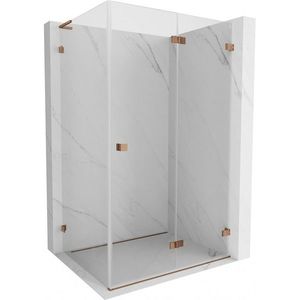 MEXEN/S Lunar-F L sprchový kout skládací dveře pravá 85 x 80, transparent, růžové zlato 836L-085-080-60-00-P obraz