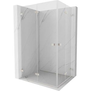 MEXEN/S Lunar-F Duo sprchový kout skládací dveře 90 x 85, transparent, nikl kartáčovaný 836-090L-085P-97-00 obraz
