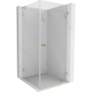 MEXEN/S Lunar-B L sprchový kout dveře křídlové pravá 80 x 80, transparent, zlato 832L-080-080-50-00-P obraz