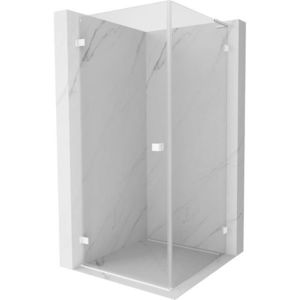 MEXEN/S Lunar-B L sprchový kout dveře křídlové levá 80 x 80, transparent, bílá 832L-080-080-20-00-L obraz