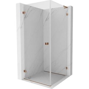 MEXEN/S Lunar-B L sprchový kout dveře křídlové levá 80 x 80, transparent, růžové zlato 832L-080-080-60-00-L obraz