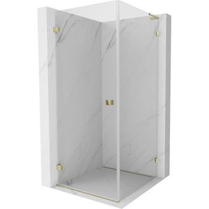 MEXEN/S Lunar-B L sprchový kout dveře křídlové levá 80 x 80, transparent, zlato 832L-080-080-50-00-L obraz