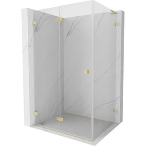 MEXEN/S Lunar-F L sprchový kout skládací dveře levá 95 x 70, transparent, zlato kartáčovaná 836L-095-070-55-00-L obraz