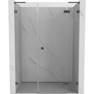 MEXEN/S Lunar L sprchové dveře křídlové pravé 120, transparent, grafit metal 834SL-120-050-95-00-P obraz