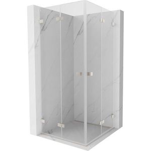 MEXEN/S Lunar-F Duo sprchový kout skládací dveře 90 x 90, transparent, nikl kartáčovaný 836-090L-090P-97-00 obraz