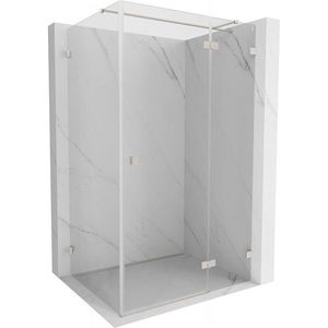 MEXEN/S Lunar T sprchový kout dveře křídlové pravá 125 x 110, transparent, nikl kartáčovaný 834T-125-110-97-00-P obraz