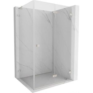 MEXEN/S Lunar-F L sprchový kout skládací dveře pravá 90 x 80, transparent, nikl kartáčovaný 836L-090-080-97-00-P obraz