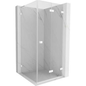 MEXEN/S Lunar-F L sprchový kout skládací dveře pravá 90 x 90, transparent, bílá 836L-090-090-20-00-P obraz