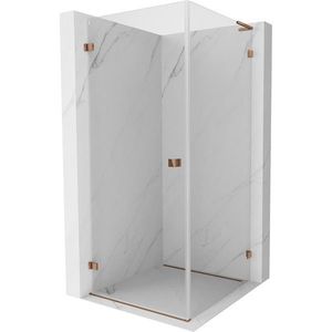 MEXEN/S Lunar-B L sprchový kout dveře křídlové levá 90 x 90, transparent, růžové zlato 832L-090-090-60-00-L obraz