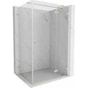 MEXEN/S Lunar T sprchový kout dveře křídlové pravá 130 x 80, transparent, nikl kartáčovaný 834T-130-080-97-00-P obraz