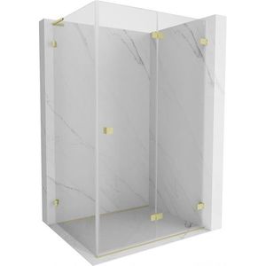 MEXEN/S Lunar-F L sprchový kout skládací dveře pravá 95 x 70, transparent, zlato kartáčovaná 836L-095-070-55-00-P obraz