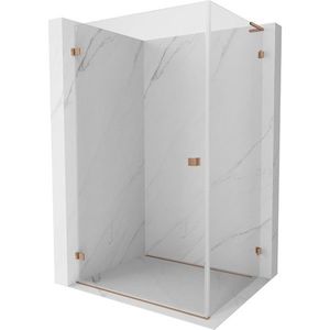 MEXEN/S Lunar-B L sprchový kout dveře křídlové levá 95 x 90, transparent, měď kartáčovaná 832L-095-090-65-00-L obraz