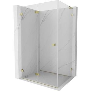 MEXEN/S Lunar-F L sprchový kout skládací dveře levá 100 x 90, transparent, zlato 836L-100-090-50-00-L obraz