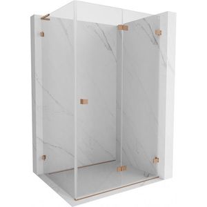 MEXEN/S Lunar-F L sprchový kout skládací dveře pravá 95 x 80, transparent, měď kartáčovaná 836L-095-080-65-00-P obraz