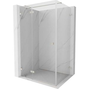 MEXEN/S Lunar T sprchový kout dveře křídlové levá 135 x 90, transparent, nikl kartáčovaný 834T-135-090-97-00-L obraz