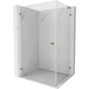 MEXEN/S Lunar-B L sprchový kout dveře křídlové levá 100 x 90, transparent, měď kartáčovaná 832L-100-090-65-00-L obraz