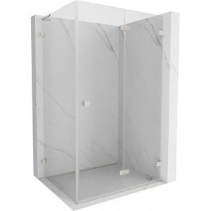 MEXEN/S Lunar-F L sprchový kout skládací dveře pravá 95 x 90, transparent, nikl kartáčovaný 836L-095-090-97-00-P obraz